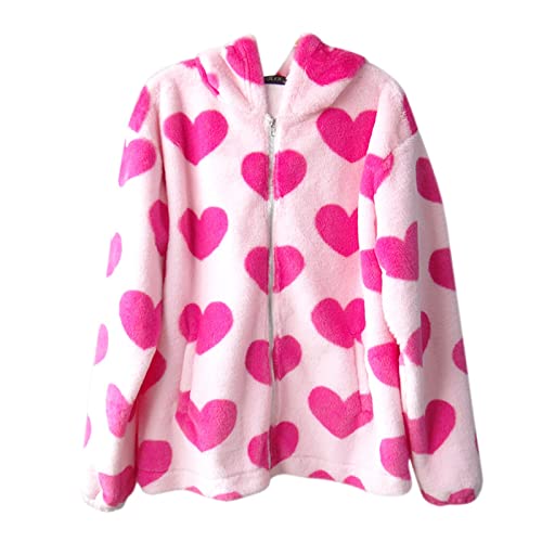 Manteau femme hiver chaud en polaire shaggy avec poches isolantes et zip central
