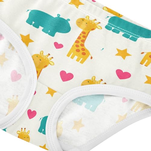 Cute Giraffe Hippo Star Heart Toddler Girls's Underwear 2T 23018844