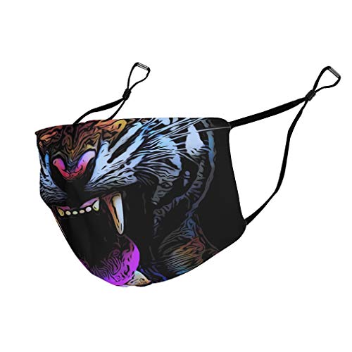 Preisvergleich Produktbild Youturnnow Tiger Tiere Mundschutz mit Ohrschlaufen Waschbar Wiederverwendbar Staubschutz für Outdoor White OneSize