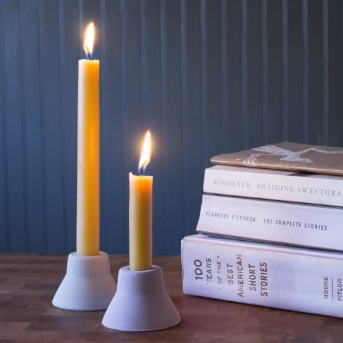 Bluecorn Beeswax 100% Pure Beeswax Taper Candles, Pair (2 Tapers) (Raw, 16") #TOP7