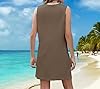 Sun Salt Sand Coconut Tree Tank Mini Dress for Women Sleeveless Beach Praty Shirts Summer Vacation Short Mini Dresses(Medium,Brown) #4