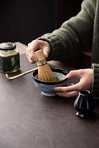 Generic Delica Teas Matcha Tea Set (Blue Waves Design) Ceramic Handmade Japanese Matcha Bowl And Whisk #TOP7
