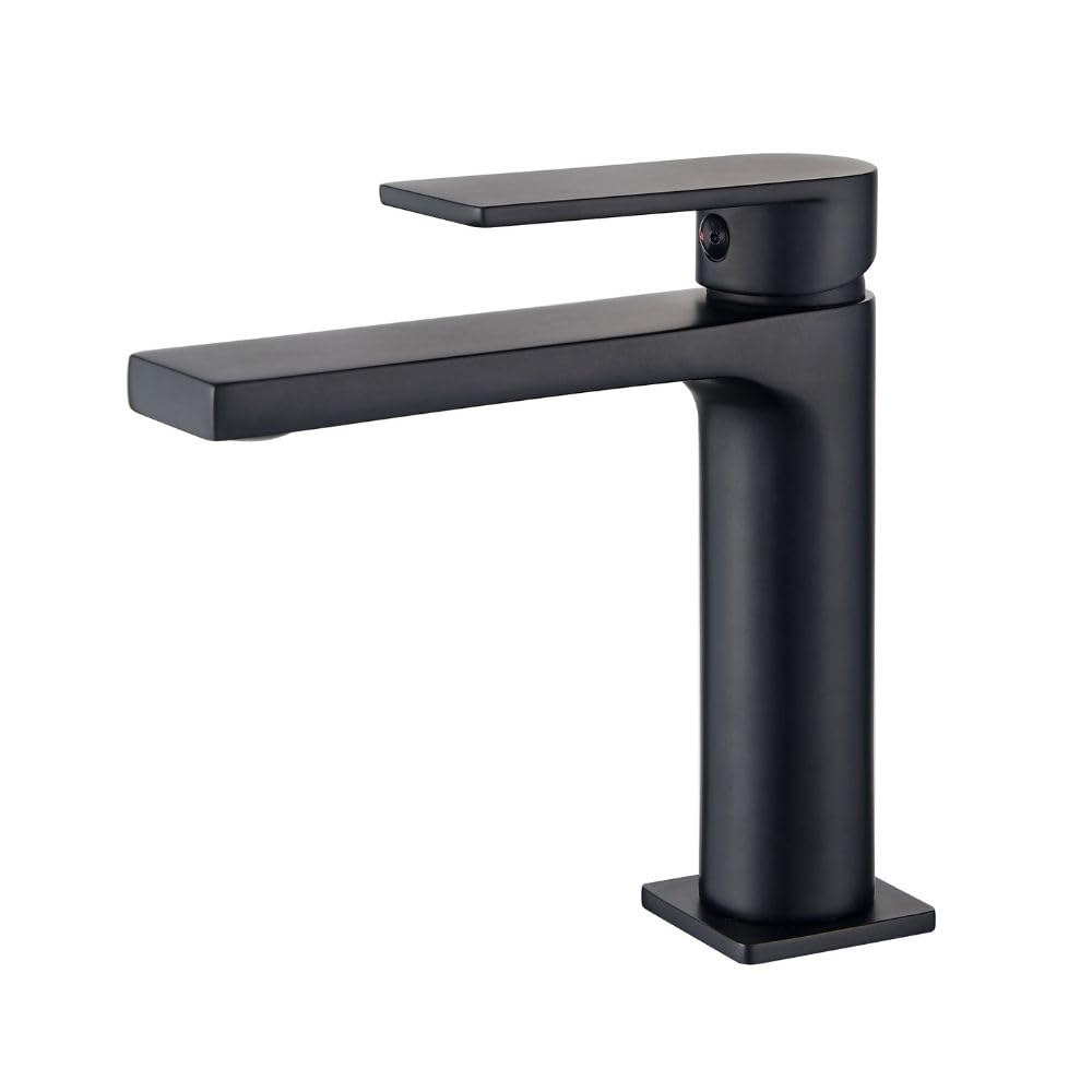 Alpha Single Lever Basin Mixer Tap Easy Installation High Quality Finish Elegant Design Water Saving and Durable Black