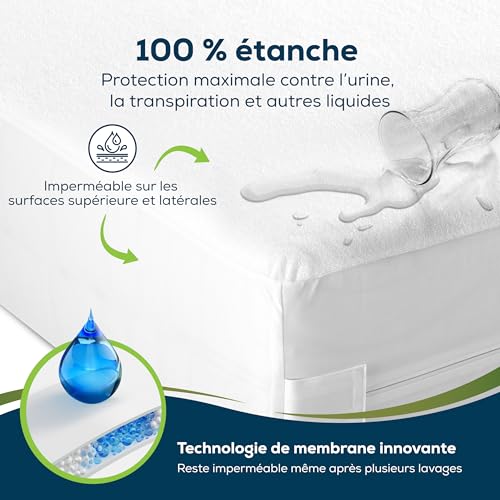 Housse de matelas imperméable 140x200 cm intégrale avec fermeture éclair - 4