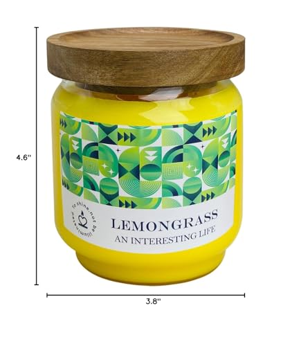 Fasize CANDLES Outdoor Decorative Yellow Large Citronella Candle, 16Oz, Glass, Strong Lemongrass Scented Candles, For Patio Decor, Outside Table Decor, Camping Accessories, Beautiful Candle Jars thumb #9
