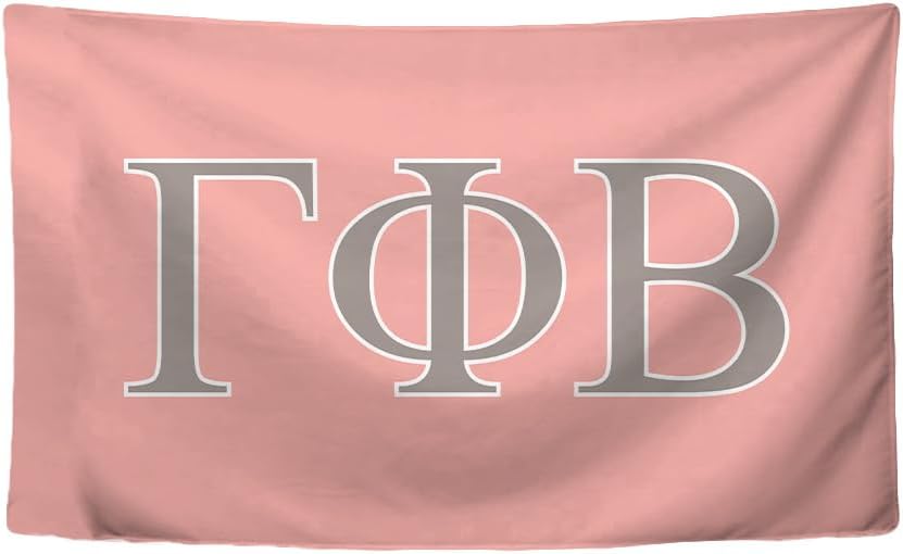 Gamma Phi Beta Sorority Greek Letters Flag, Two-Color Design