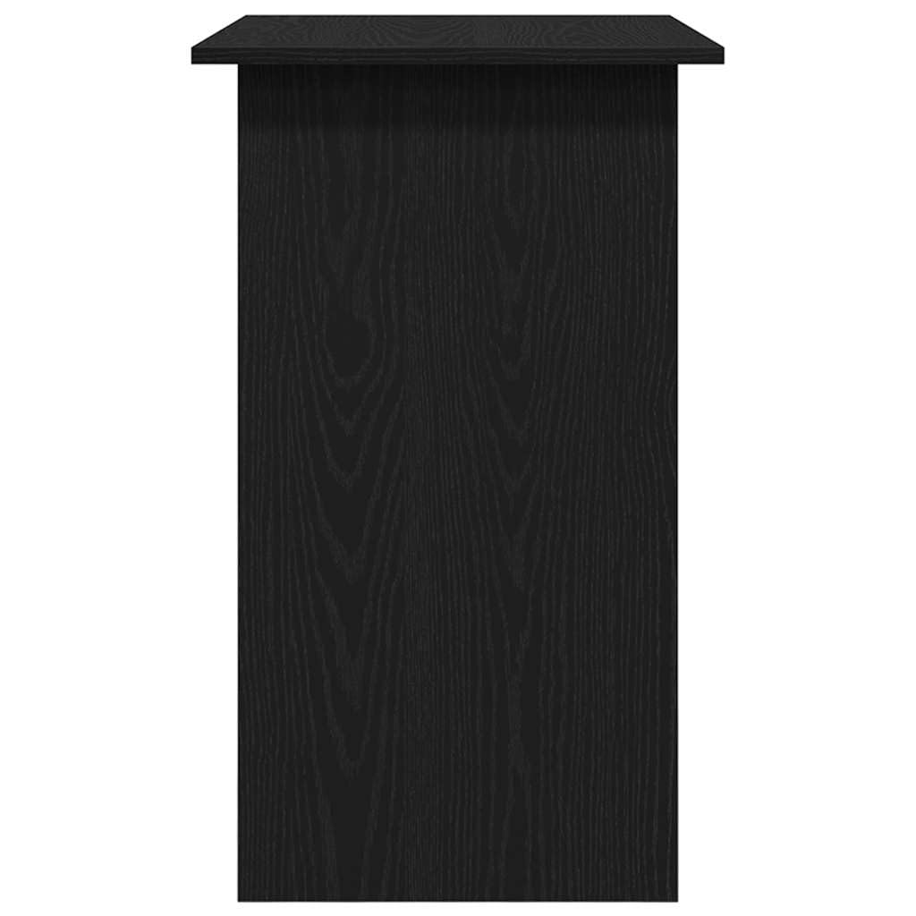 Scrivania nera effetto rovere, 80 x 45 x 74 cm, scrivania per computer in legno con scomparto, tavolo da ufficio moderno, piccolo tavolo da lavoro per casa e studio