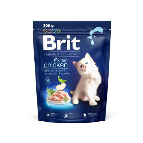 Brit Premium by Nature Trockenfutter für Kätzchen und säugende/trächtige Katzen Geschmacksrichtung Huhn 300 g