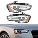 Ynomdusa Right+Left LED Headlight, HID Headlight with LED, Non-AFS Headlamp Model For 2013-2017 Audi A5/A5 Quattro/S5 2-Door HID/Xenon Direct Replacement (Right+Left)