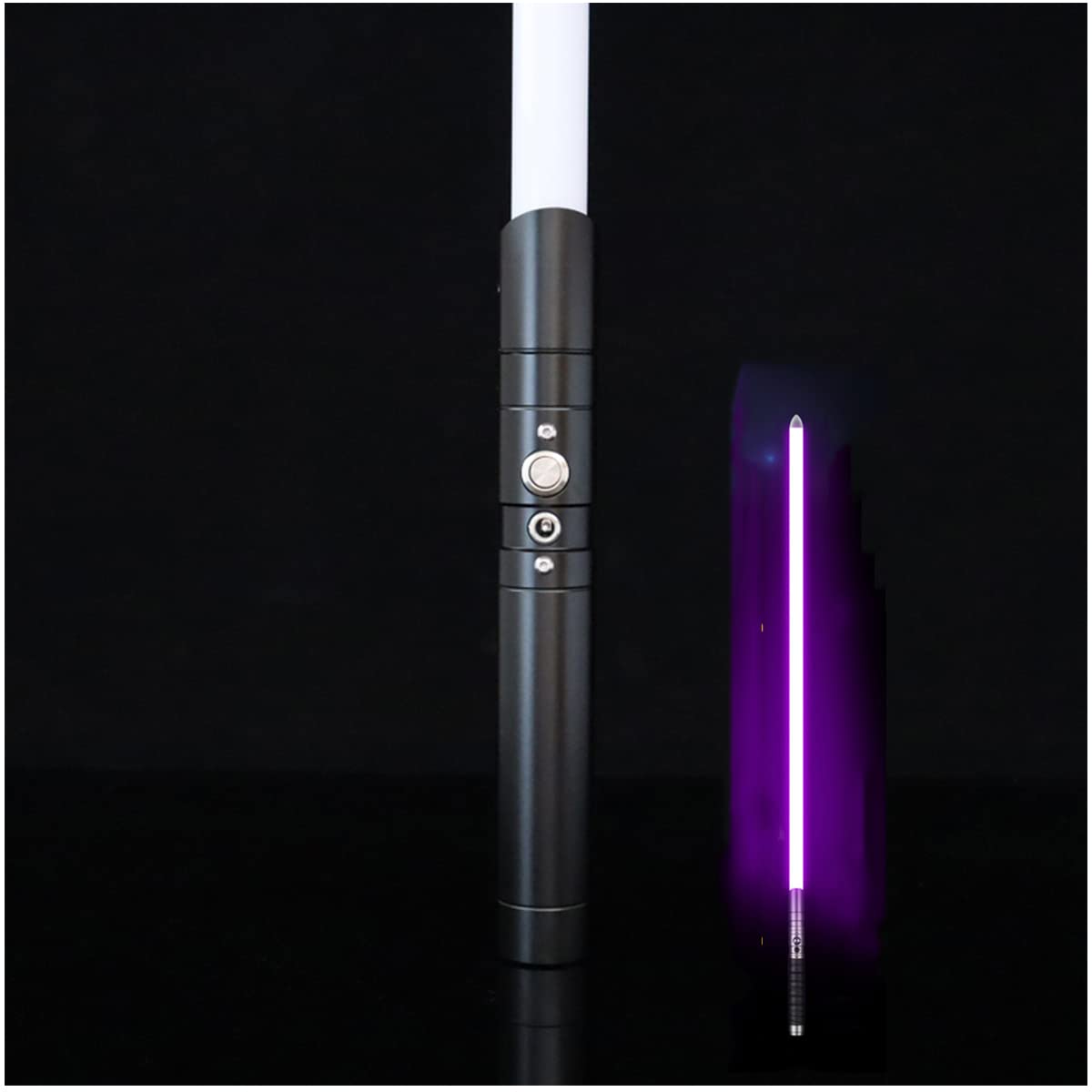 Gogh Lightsaber, RGB 19 Colors Changeable Light Saber USB Rechargeable Lightsaber with 3 Mode Sound Force, Cosplay Dueling Lightsaber Toy for Adults Kids Gift,Black,Style 1