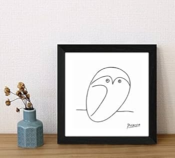 Amazon.co.jp: ピカソ ふくろうの絵 正方形アート フレーム付き