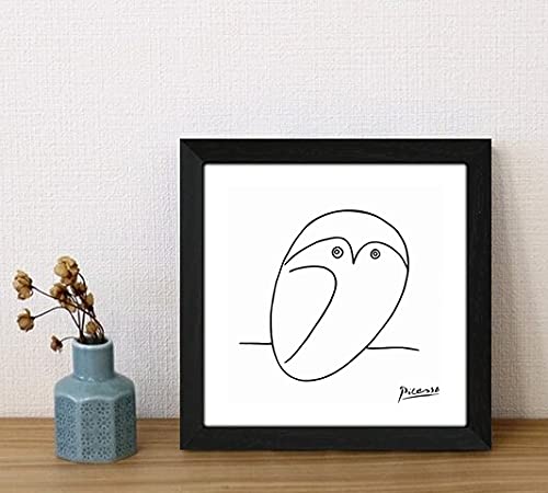 ピカソ　フクロウ アートポスター ブラックフレーム Amazon.co.jp: ピカソ ふくろうの絵 正方形アート フレーム付き