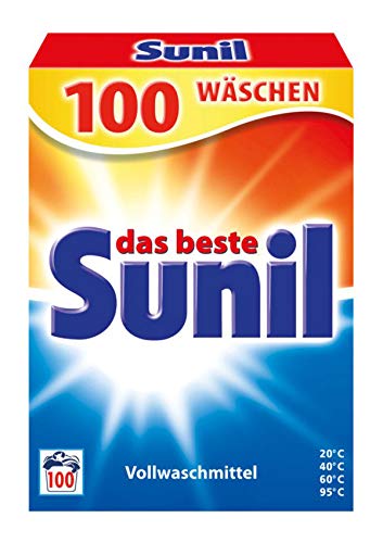 Preisvergleich Produktbild Sunil aktiv Pulver - Vollwaschmittel - für 100 Wäschen - Flecklösekraft, hautverträglich, mikroplastikfrei, vegan - 5 kg