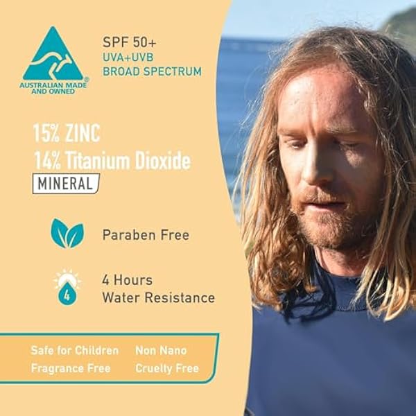 Sun Zapper Medium Skin Tone Original Zinc Stick SPF 50 + оксид цинка, Минеральный солнцезащитный стик для лица - тонированный солнцезащитный крем для легенд с более темным тоном кожи, сделано в Австралии