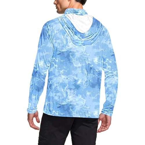 Fishing Shirts for Men Hooded Sun Shirt with Mask Long Sleeve UPF 50 Rash Guards Cooling Lightweight Hoodies4