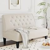 annjoe Button Tufted Loveseat Settee Upholstered Sofa Backrest Buckle Couch Banquette Bench for Dining Room Living Room Bedroom Funiture