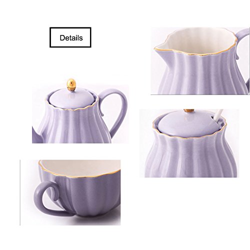 Choold Elegant Flower Design Ceramic Sugar And Creamer Set With Lid Spoon Creamer Serving Set Coffee Serving Set Wedding Gift 7.5Oz #TOP3