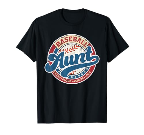Baseball Aunt Retro Family Matching Game Day Cute Vintage T-Shirt