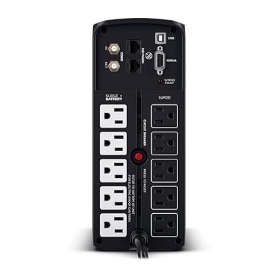 CyberPower BRG1000AVRLCD Intelligent LCD UPS System, 1000VA/600W, 10 Outlets, AVR, Mini-Tower,