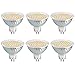 Ampoule GU5.3 LED 12V 5W Blanc Froid 6000K, Ø50mm, 120 Degrés, Équivalent GU5.3 35W 50W, 500LM, AC/DC 12V, Spot LED MR16 GU5.3 pour Cuisine/Salle de Bain/Armoire, Non-dimmable, lot de 6