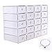 Produktbild Yonntech 20 Pcs Clear Plastic Shoe Storage Boxes with Lids Stackable Foldable Shoe Box Trainer Holder Drawer Office Home Desk Storage Container Organizer,Multi-Function Größe 31x20x11cm