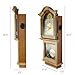 Bedford Clock Collection Classic Chiming Wall Clock with Swinging Pendulum, Golden Oak