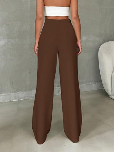 Image of Toochki Trousers for Woman Pants Women's Formal Office Korean | Black Track Pant | Straight | Cotton Spandex Stretchable Trouser | High-Waisted Bottom Wear