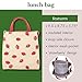 kate spade new york Cute Lunch Bag for Women, Large Capacity Lunch Tote, Adult Lunch Box with Silver Thermal Insulated Interior Lining and Storage Pocket (Strawberries)