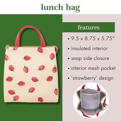 Image of kate spade new york Cute Lunch Tote - Insulated Lunch Bag for Work - Lunch Box for women - Adult, Strawberry Pattern