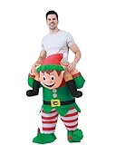 FXICH Aufblasbares Weihnachtselfen kostüm für Erwachsene – aufblasbares Kostüm Unisex für Weihnachten und Karneval, für 150–190cm perfekt für Partys, Geburtstage und Festivals