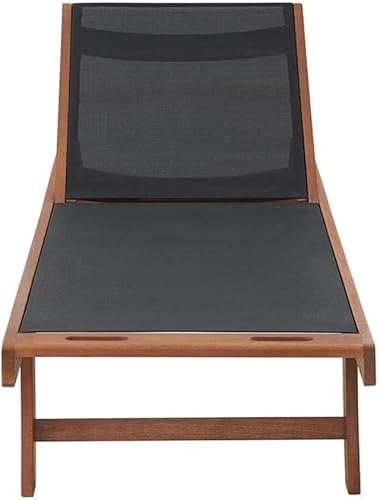 Miniatura 5 de Juego de 2 sillas reclinables de madera de eucalipto de lujo para exteriores con asiento de malla duradera y marco resistente a la intemperie, 73