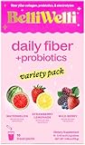 Belli Welli Daily Fiber Supplement Packets with Collagen, Probiotics & Electrolytes | Single Serve Packets for Gut Health, Digestion & Debloating | Variety | 10 Count