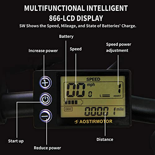 Aostirmotor Folding Electric Bike 20 Inch Fat Tire Electric Bicycle With 500W Motor 36V 13Ah Removable Lithium Battery,Ebike For Adults (Black) #TOP2