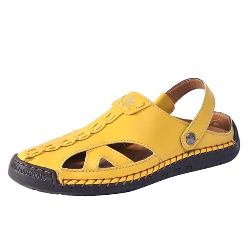 Sandalias al aire libre para hombre Cerradas Deportivas de Cuero Sandalias de Trabajo Cómodas Zapatos Descalzos Naturstep Verano Ortopédicas Con Plantilla Sandalias de Trekking Sandalias de Senderismo