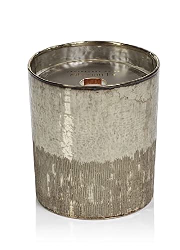 Zodax Antique Silver Siberian Fir Scented Candle - Wood Wick, 21 Oz, 65H