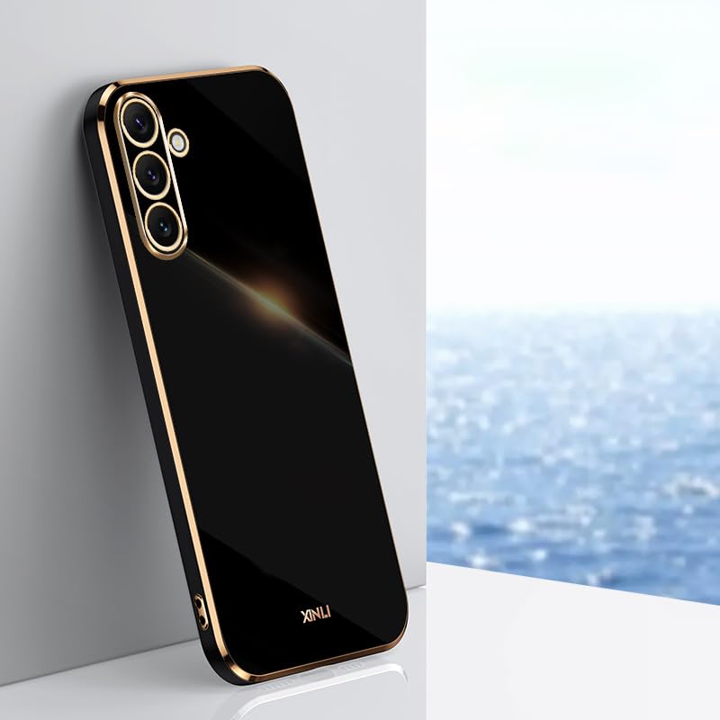 BEENTRYS Funda Galvanizada para Vivo Y33S 4G / Y32 / Y21S / Y22 / Y33T Funda,Espejo Estético Brillante Niñas Mujeres Suave Silicona TPU Ultra Delgado Antigolpes Protección Carcasa-Negro