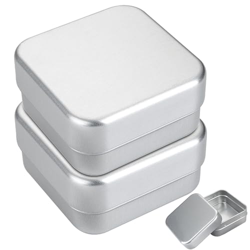 Satiskid Lot de 2 boîtes à savon carrées en aluminium, boîte à savon de voyage avec égouttoir amovible et couvercle/barre de savon argentée/porte-savon à 2 couches portable pour la maison et