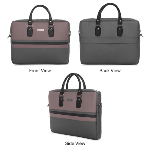 Image of Vaku Luxos MILAN 14 Inch Laptop Bag Leather Collection Messenger Organizer Shoulder Sling Office Bag for Men & Women With Adjustable Strap for Laptop and MacBook up to 14 inch