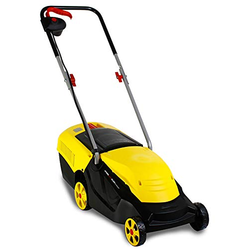 QJJML Small Mower, Home Lawn Trimmer, 4-Speed Adjustment, Cutting Width 32 Cm,30Mpowercord