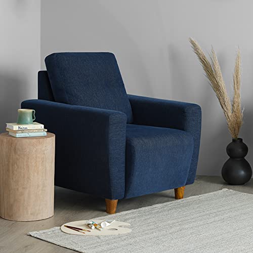 Image of Sleepyhead Yolo Designed by Duroflex - 1 Seater Sofa |Premium Fabric, Plush 3 Layer Cushioning |Modern Buttonless Tufted & Anti-Sag Comfort |Stylish & Durable |3 Years Warranty - Berry Blue