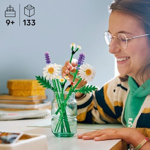 LEGO Botanicals Papatyalar 11508-3 Büyük Papatya, 2 Küçük Papatya Dalı, 3 Lavanta ve Yeşil Dallar İçeren Sevgililer Günü'ne Özel Yapay Çiçek Buketi Yapım Seti (133 Parça) - Görsel 5