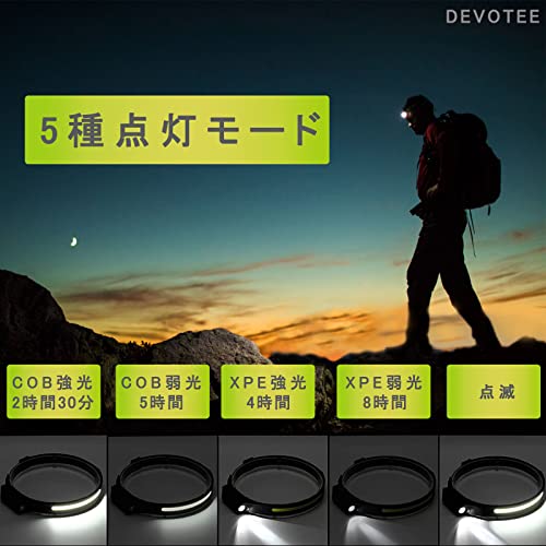 【2個セット】ヘッドライト 充電式 ledヘッドライト 超軽量