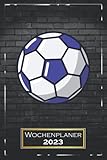  Wochenplaner 2023: Sport, Fußball  A5 (6x9)  1 Woche auf 2 Seiten  Softcover  mit Monatsübersicht & Kontakttabelle  Motif  qd2