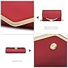 Miss Lulu Damen Umschlag Clutch Elegant Abendtasche Brauttasche Umschlag Clutch Tasche Handtasche mit Kette für Hochzeit Party Prom Rot #1
