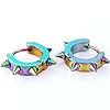 JOVIVI Punk Men Stainless Steel Spike Huggies Hoop Stud Earrings Piercing Jewelry Women,3 Pairs #3