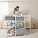 Novvia Baby Diaper Caddy Organizer and Storage, 3 Tier Rolling Cart with Dividers and Drawers, Mobile Utility Cart with Wheels for Nursery, Bedroom, Baby Newborn Essentials Storage Cart, White
