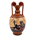 Vaso in ceramica greca da 24 cm, l'anfora raffigura la dea Afrodite e la dea Artemide