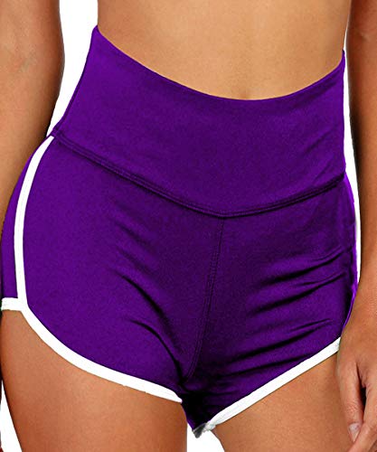 Bermuda feminina para treino Yaavii Scrunch Booty Lifting Stretch Gym Yoga Calça macia esportiva, Ro