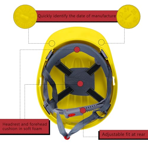 Image of Leumoi 20 Pack Hard Hat Bulk 4-Point ABS Safety Helmets Adjustable