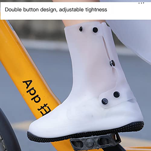 Cubrecalzado impermeable de silicona para lluvia, diseño con doble hebilla, elástico ajustable y reutilizable, fácil de poner y antideslizante (Color: C, Talla: X-Grande) miniatura 5